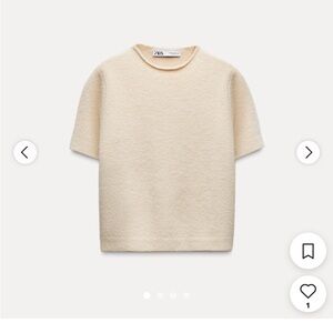 Zara Cream Short Sleeve Top